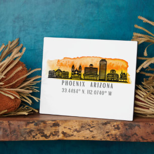 Placa Expositora Coordenadas del mapa de líneas aéreas de Phoenix