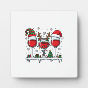Placa Expositora Copas de vino tinto de Navidad Vector de vacacione