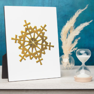 Placa Expositora Copo de nieve dorado "3-D"