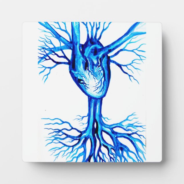 Placa Expositora Corazón azul (Frente)