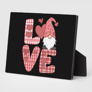 Placa Expositora Corazón de Amor Gnomo Lindo Día de San Valentín