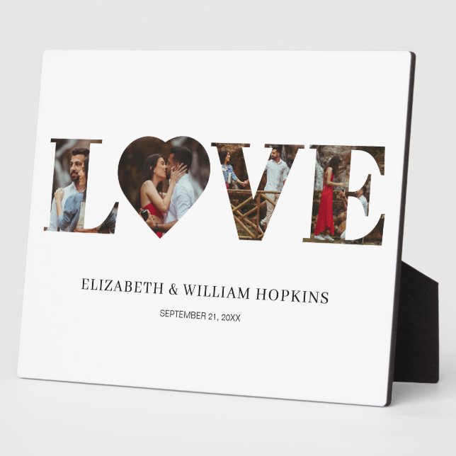 Placa Expositora Corazón de amor personalizado 4 foto (Lado)