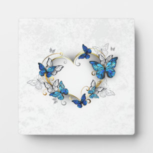 Placa Expositora Corazón de joyas con mariposas Morfo
