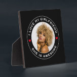 Placa Expositora Corazón del texto de la foto que amo a mi maravill<br><div class="desc">Un diseño genial para que un novio o novia celebre su relación y declare públicamente su amor por su pareja y por otra parte significativa. El diseño romántico se puede dar como regalo para el Día de San Valentín, aniversario, cumpleaños o cualquier ocasión. El texto es personalizable y se puede...</div>