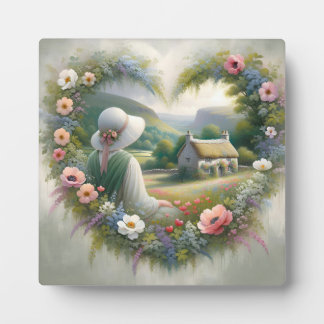 Placa Expositora Corazón Floral Cottagecore Campo Casa de Campo
