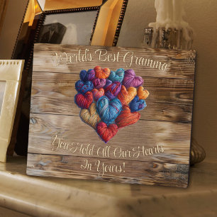 Placa Expositora Corazón personalizado del mejor nombre de gramma d