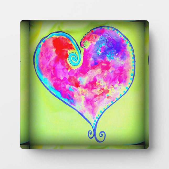 Placa Expositora corazón rosa (Frente)