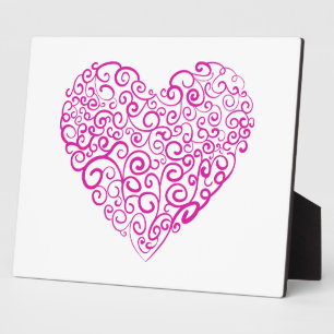 Placa Expositora Corazón rosa de escritura a mano espiral para Día 