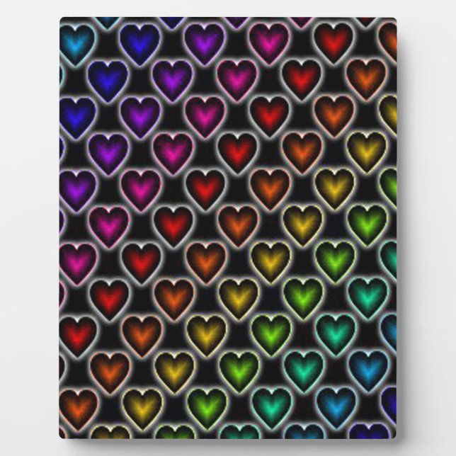 Placa Expositora Corazones arcoiris (Frente)