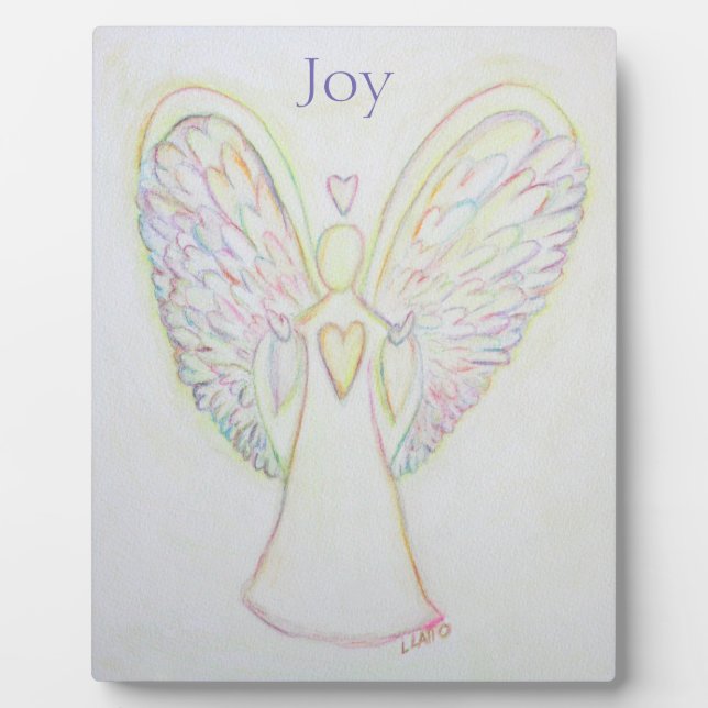 Placa Expositora Corazones arcoiris Angel Joy Art Personalizado Pla (Frente)