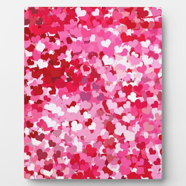 Placa Expositora Corazones confetti rosadas (Frente)
