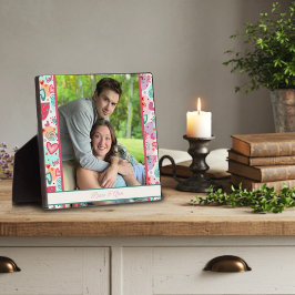 Placa Expositora Corazones de amor lindo foto nombres personalizado