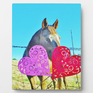 Placa Expositora Corazones de San Valentín de caballos blancos y ma