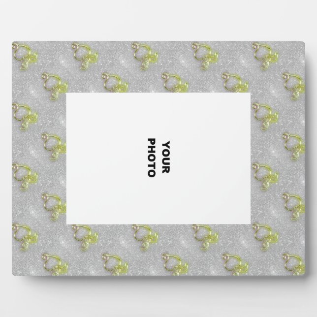 Placa Expositora Corazones dorados en Purpurinas plateados (Frente)