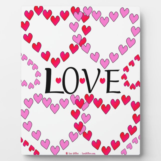 Placa Expositora Corazones Pequeños Rosa Rojo AMOR (Frente)