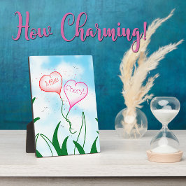 Placa Expositora Corazones Personalizados Decoración de Hogar para 