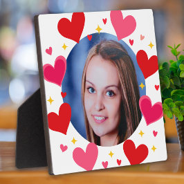 Placa Expositora Corazones Rojos de Amor Bonitos Foto Personalizada