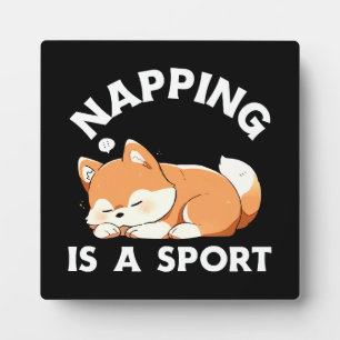 Placa Expositora Corgi Divertido Durmiendo Es un Deporte Amante de