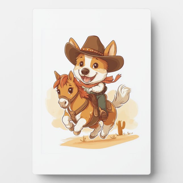 Placa Expositora Corgi Vaquero � Perro Rodeo Occidental (Frente)