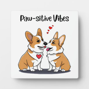 Placa Expositora Corgis Vibes enamorados