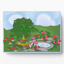 Corner Garden Tabletop Plaque con Easel