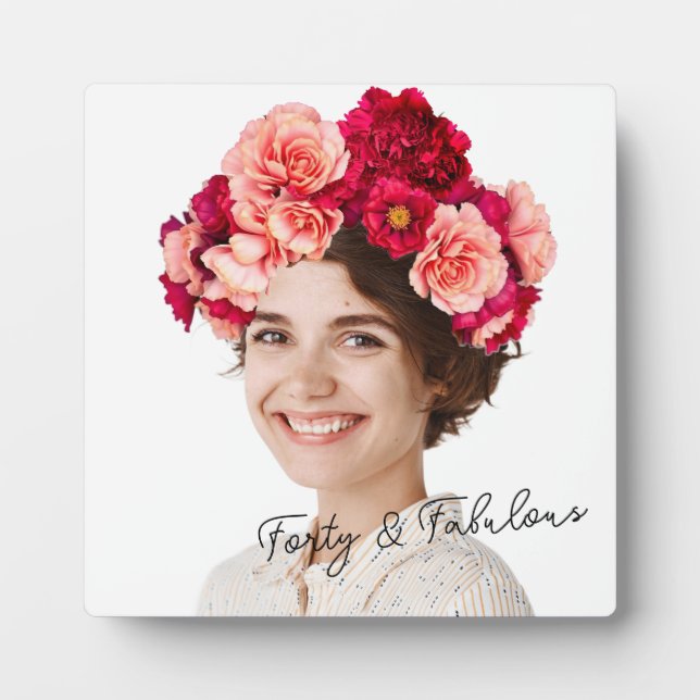 Placa Expositora Corona de flores Foto personalizada (Frente)
