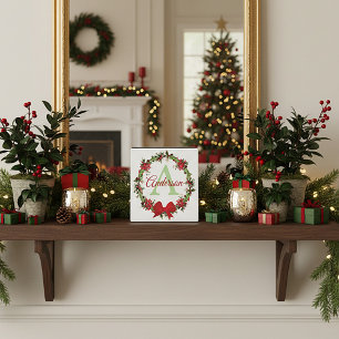 Placa Expositora Corona de Navidad personalizada