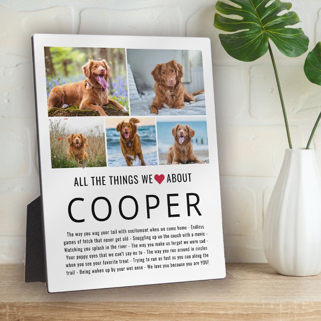 Placa Expositora Cosas de Collage de Fotos que Amamos de Ti Mascota (Subido por el creador)