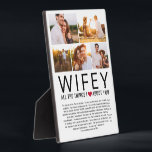 Placa Expositora Cosas de la foto collage de la esposa que amamos d<br><div class="desc">Compile una lista de las cosas que amas de tu esposa,  agrega algunas de tus fotografías favoritas y tienes un regalo que ella atesorará. Perfecto para cumpleaños y Navidad,  aniversarios y Día de San Valentín también ♥</div>