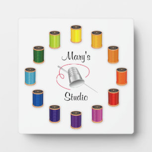 Placa Expositora Costura, aguja y hilos de discusión