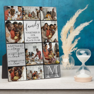 Placa Expositora Cotizaciones de monograma de Collage de fotos fami