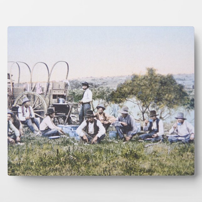 Placa Expositora Cowboys at Lunch, 1904 (photo) (Frente)