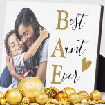 Placa Expositora Crea tu propia BAHÍA de oro mejor foto de la tía d<br><div class="desc">¡Crea tu propia placa fotográfica para la mejor tía de la historia! Hace un gran regalo para el cumpleaños,  el día de la madre y las vacaciones.</div>