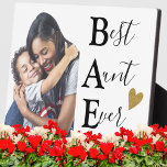 Placa Expositora Crea tu propia foto de la mejor tía de tu propia B<br><div class="desc">¡Crea tu propia placa fotográfica para la mejor tía de la historia! Hace un gran regalo para el cumpleaños,  el día de la madre y las vacaciones.</div>