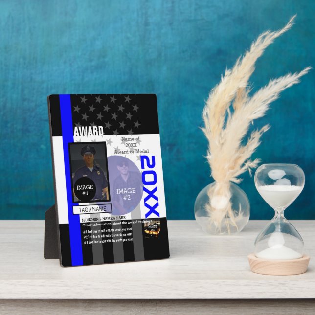 Placa Expositora Crea tu propio con 3 imágenes y 9 líneas de texto (Lado)