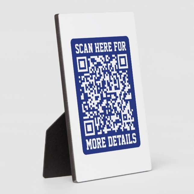 Placa Expositora Crea un código QR escaneable | Azul Marino (editab (Lado)