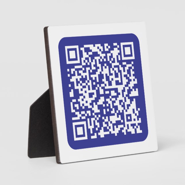 Placa Expositora Crea un código QR escaneable | Azul oscuro editabl (Anverso)