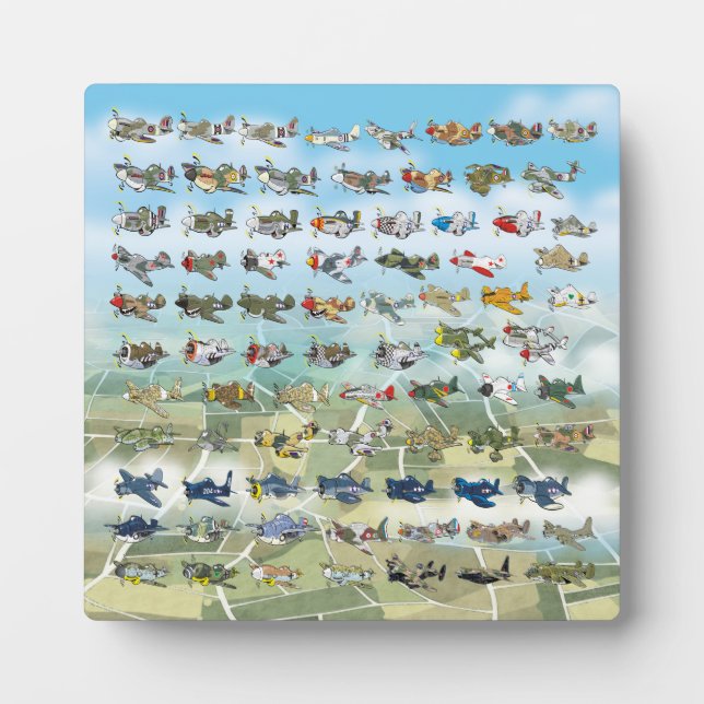 Placa Expositora crear su propia caricatura de avión (Frente)