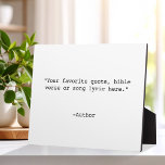 Placa Expositora Crear su propia cotización<br><div class="desc">Crea tu propia placa de cita personalizado. Presenta una tipografía de máquina de escribir minimalista.</div>