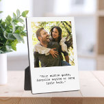 Placa Expositora Crear su propia foto de cita Personalizado<br><div class="desc">Crea tu propia cita personalizado y decoración de placa fotográfica en casa. Presenta su texto en tipografía minimalista y foto personalizada.</div>