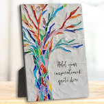 Placa Expositora Crear su propio mensaje Inspirador<br><div class="desc">Esta placa única está decorada con un diseño de mosaico colorido del árbol de la vida. Puede agregar la cita inspiradora o el mensaje que ha elegido para personalizarla. Puede editar el tipo de letra, el tamaño del tipo de letra y el color del tipo de letra. Original Mosaico ©...</div>