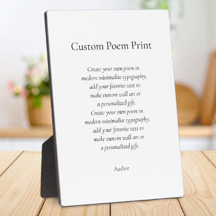 Placa Expositora Crear su propio poema Personalizado