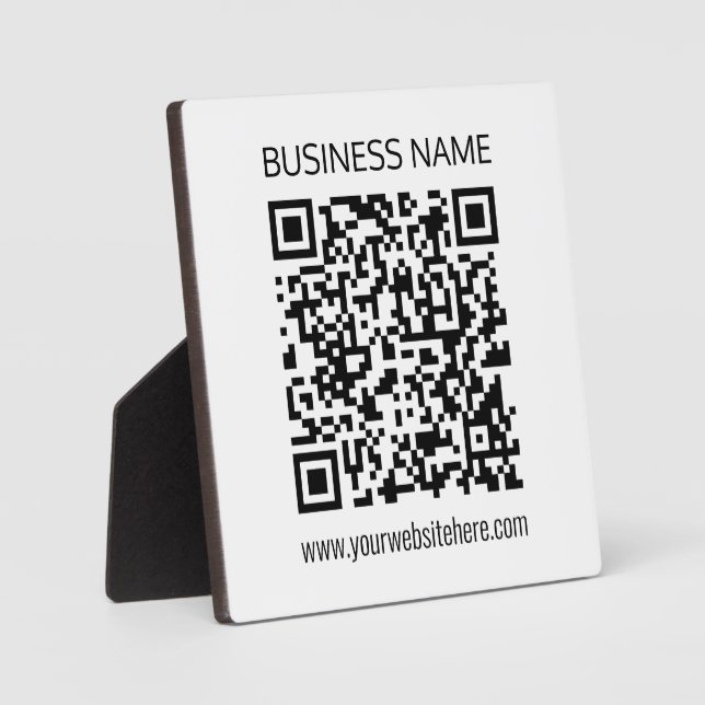 Placa Expositora Crear un código QR para empresas texto instantáneo (Anverso)