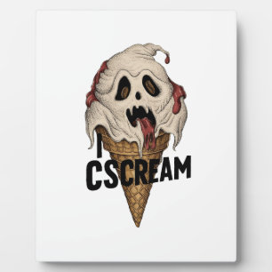Placa Expositora Crema de hielo fantasma espeluznante "I CSCREAM"