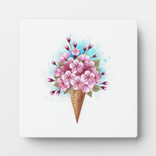 Placa Expositora Crema rosa de hielo Sakura Waffle Cone