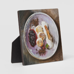 Placa Expositora Crepes de queso con bayas - Comida gourmet