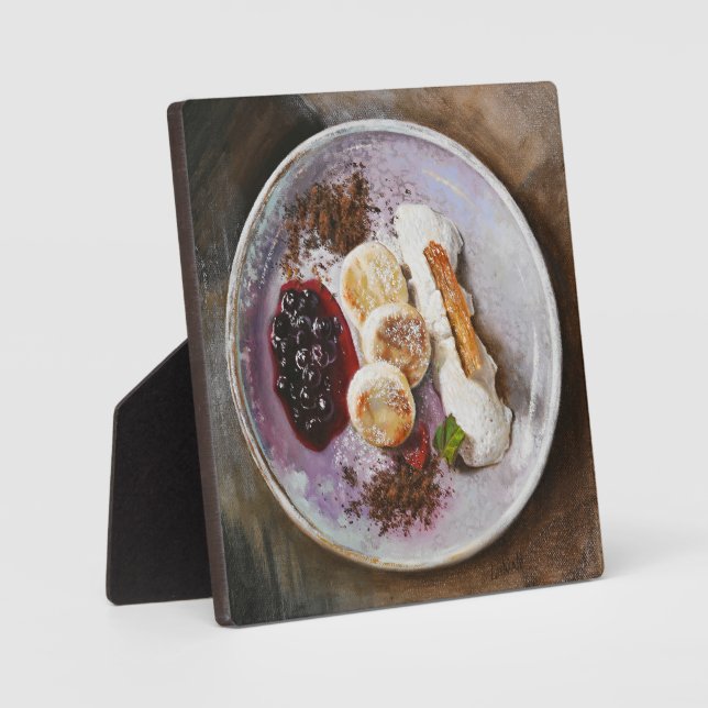 Placa Expositora Crepes de queso con bayas - Comida gourmet (Anverso)