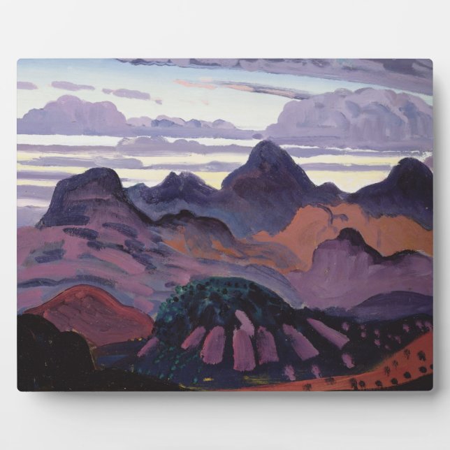 Placa Expositora Crepúsculo profundo, Pirineos, c.1912-13 (aceite e (Frente)