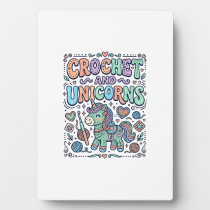 Placa Expositora Crochet de Unicornio y Pegatina Kawaii de Unicorni
