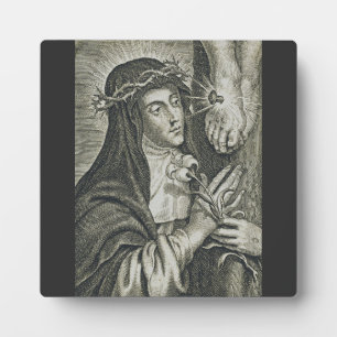 Placa Expositora Cruikifixión de Santa Catalina de Siena Arte Noir